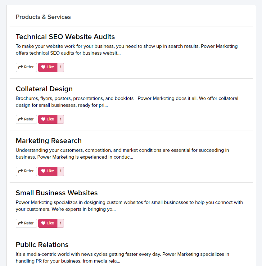 Show Your Services or Skills on Alignable